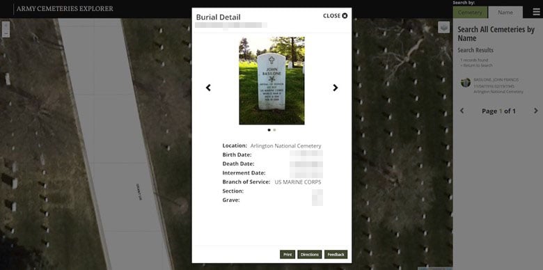 Army Cemeteries Explorer