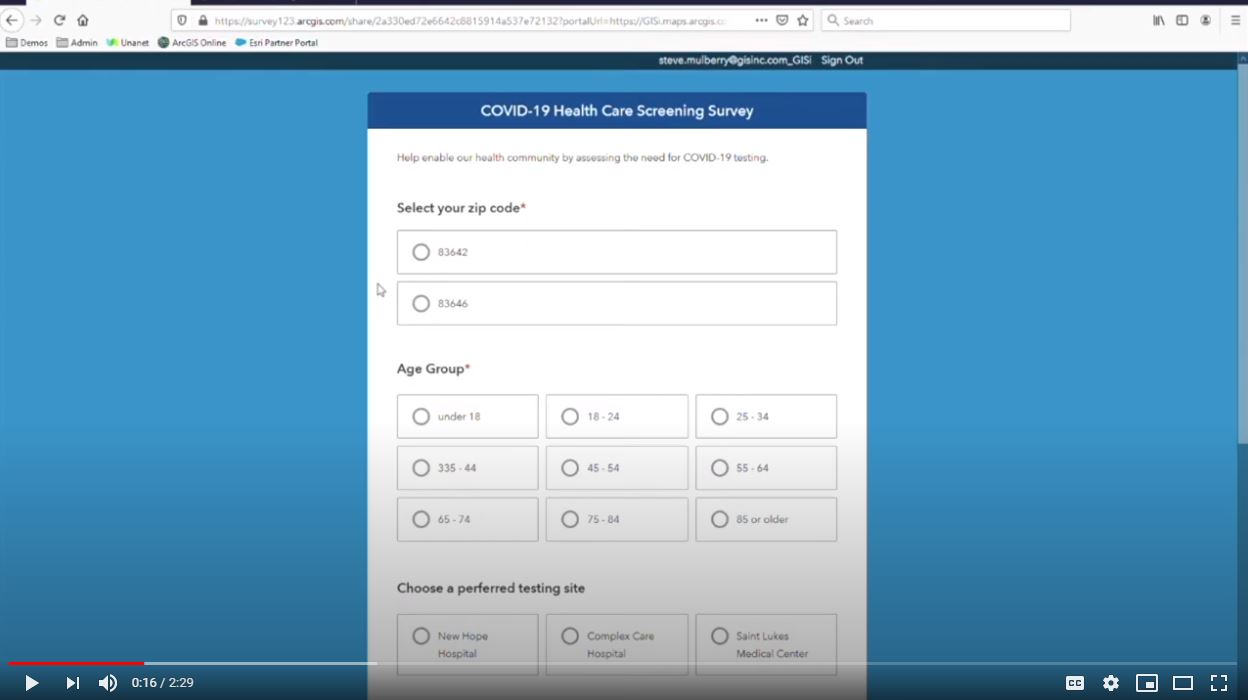 COVID-19 Healthcare Screening Survey and Dashboards