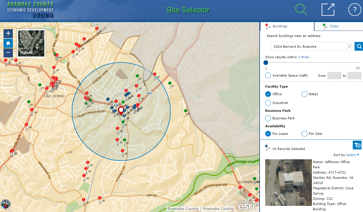Making it Easy to do Business with Roanoke County – An ArcGIS Site Selector and Open Data Portal Success Story